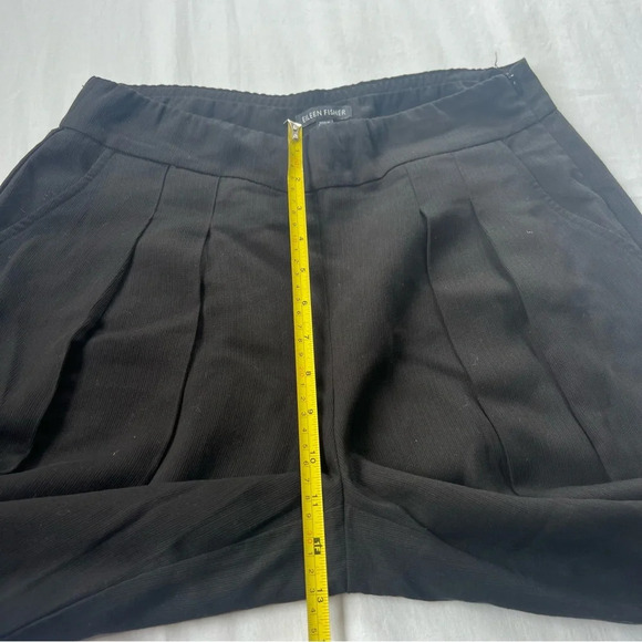 Eileen Fisher Black Pleated Front Trouser Pants 9966 - Picture 8 of 10